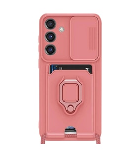 Samsung Galaxy S25 Plus Kılıf Zuma Kartvizitli Yüzüklü Silikon - Pembe