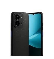 Coverzone Xiaomi Redmi 15C ile uyumlu K?l?f Deri G�r�n�ml� Thermax Silikon k?l?f Kamera Korumal? Kompakt Tasar?m Redmi 15C 5G i�in Deri G�r�n�m Kapak Siyah