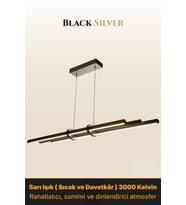Cosmo Silver 6500K Lineer LED Sarkıt Avize – Kumandalı Dim Edilebilir – Yukarı & Aşağı Işık