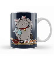 Sushi Cat Lucky Kedi Kupa Bardak Porselen