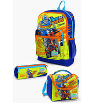 Coral High Kids Fosforlu Sarı Saks Motorsiklet Desenli 3’lü Okul Çanta Seti SET0123742