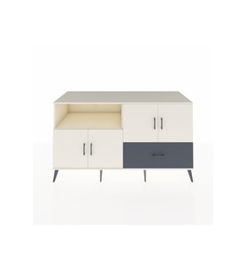 Kronos Konsol 4 Raflı Tek Çekmeceli 4 Kapaklı 176x59x99 Aytaşı-Aytaşı/Antrasit