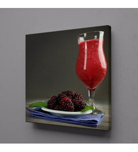 BÖĞÜRTLEN MİLKSHAKE KANVAS TABLO 90x90cm (Karışık)