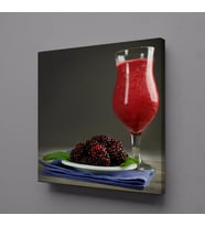 BÖĞÜRTLEN MİLKSHAKE KANVAS TABLO 90x90cm (Karışık)