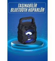 LED'li Bluetooth Hoparlör Ses cihazı Taşınabilir Yüksek Ses Kaliteli Radyo Özelliği