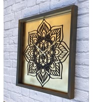 Markakanvas Ahşap Eskitme  Altın(Gold)Renkli Duvar Saati 50x50cm