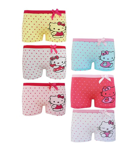 Dode Flora Neyl Kız Çocuk Karışık Kedicik Desenli Likralı Pamuklu 6 lı Paçalı Boxer