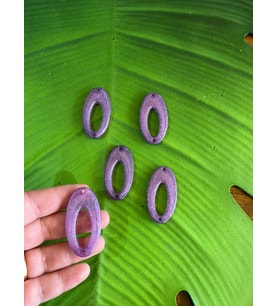 4X2 CM 5 ADET MOR RENK DELİKLİ KEMİK TAKI KOLYE BONCUĞU