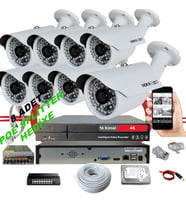 8' Li 5 Mp 1940p Sensör 6 Mp Sony Lens 16 CH NVR ile Metal Kasa Ip Güvenlik Kamerası Seti_BS 748IP