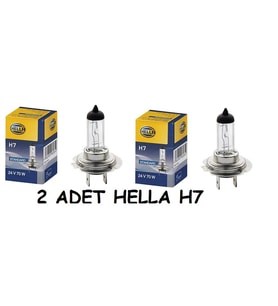 2 Adet Hella H7 Ampul 24 Volt Far & Sis Ampulü 70 Watt