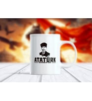 Atatürk - The Father Of Turks Türk Liderleri Özel Tasarım Kupa Bardak (Beyaz)