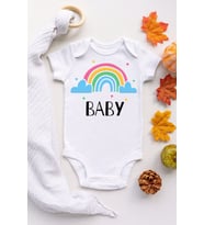 Baby Rainbow Desenli Kısa Kol Bebek Body