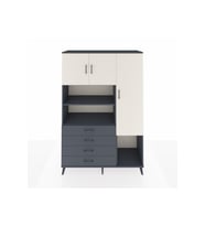 Hyperion Dolap 8 Raflı 4 Çekmeceli 3 Kapaklı 132x44x195 Antrasit-Aytaşı/Antrasit