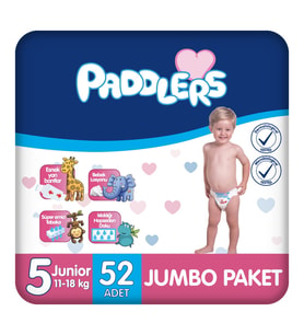 Paddlers Bebek Bezi 5 Numara Junior (11-18 Kg) 52 Adet – Jumbo Paket