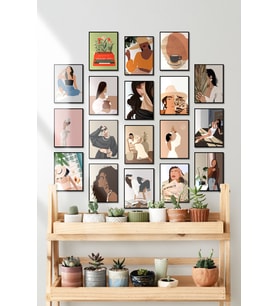 Çerçevesiz Çerçeve Görünümlü Hediyelik Çerçeve 18 Parça Mdf Tablo Seti Çoklu Baskı Seti Mdf Baskı ÖZC-MDF18E