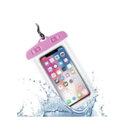 Standart Ebatlarda Universal Su Geçirmeyen Telefon Kılıfı 6.1 Inçe Kadar Destekler (Pembe)