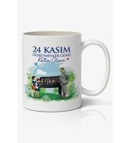 24 Kasım Öğretmenler Günü Tasarımlı Kupa Bardak Baskılı Kahve Kupa Bardak Model 4