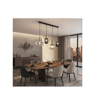 DÖRTLÜ 4LÜ FÜME CAM BAL CAM ŞEFFAF CAM MASAÜSTÜ CAM SARKIT TAVAN VİZE SALON MODERN ŞIK LÜKS AVİZE OTEL RESTAURANT AVİZE