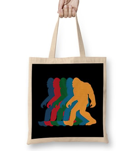 Vintage Bigfoot Silhouette Retro 70s Bez Çanta Uzun Saplı
