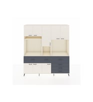 Hyperion Dolap 10 Raflı 6 Çekmeceli 8 Kapaklı 220x44x243 Aytaşı-Aytaşı/Antrasit