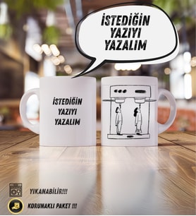 Kişiye Özel Tasarım Kupa – Yazını Sen Seç!  Yıkanabilir & Korunaklı Paket 300ml (Parlak Beyaz)
