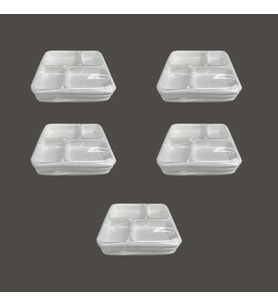 Dağyüce Tek Kullanımlık Köpük 4 Bölmeli Tabldot Köpük Tabak - 26.5x30 Cm. - 10 Adetlik 5 Paket