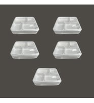 Dağyüce Tek Kullanımlık Köpük 4 Bölmeli Tabldot Köpük Tabak - 26.5x30 Cm. - 10 Adetlik 5 Paket