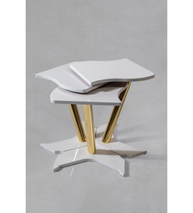 3 Lü Gold Windows Zigon Sehpa