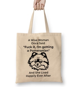 Funny Pomeranian Dog Gift For Men 01 Bez Çanta Uzun Saplı