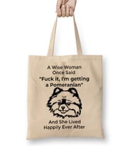 Funny Pomeranian Dog Gift For Men 01 Bez Çanta Uzun Saplı