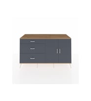 Kronos Konsol 2 Raflı 3 Çekmeceli 2 Kapaklı 176x59x99 Çam-Antrasit