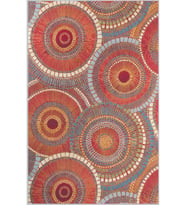 Eliana Home Baskılı, Yıkanabilir Kaymaz Taban Salon Halısı LNA1109 100x150 cm (Kırmızı)