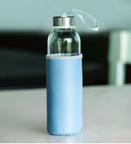 Deri Kılıflı 500 Ml Su Matarası (Mavi)