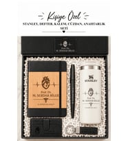 Kişiye Özel Hediye Seti Stanley Termos & Defter & Kalem & Anahtarlık & Cüzdan Premium Hediye Seti