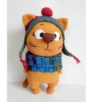 ElcHandmade Amigurumi Örgü Şapşik Kedi (Hardal Sarısı)