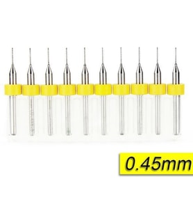 PCB Mikro Karbür CNC Matkap Ucu 10lu Set 0,45mm Tungsten 18 Shank
