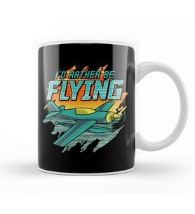 I d Rather Be Flying Retro Airplane Pilot Aviation Kupa Bardak Porselen