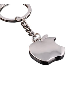 Schulzz Apple Elma Logo Şeklinde Parlak Krom Metal Anahtarlık