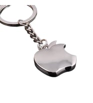 Schulzz Apple Elma Logo Şeklinde Parlak Krom Metal Anahtarlık