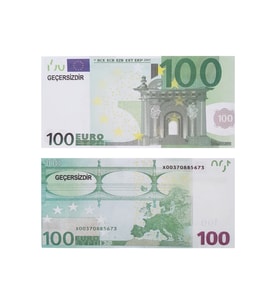 Geçersiz Şaka Düğün Parası Sahte Para 100 Adet Oyun Parası 100 Euro (Fıstık Yeşili)