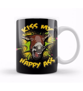 Donkey Jackass Kiss My Happy Ass Kupa Bardak Porselen