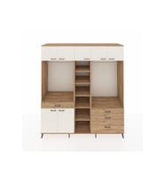 Kronos Dolap 11 Raflı 4 Çekmeceli 2 Askılı 220x59x243 Çam-Aytaşı/Çam