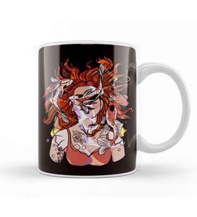 Red Head Tattooed Inked Redhead Red Hair Ginger Irish Kupa Bardak Porselen