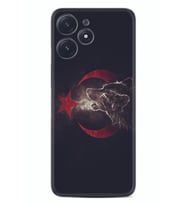 Xiaomi Poco M6 Pro 5G Kılıf Desenli Silikon Kurt ve Ay Yıldız 1403