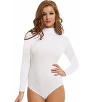 6 Adet Nbb Bayan Balıkçı Yaka Uzun Kollu Çıtçıtlı Body 2960 (Beyaz)