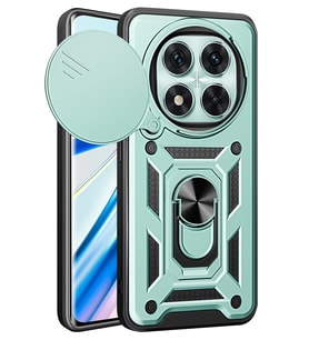 Newface Xiaomi Redmi Note 14 Pro 4G Kılıf Pars Lens Yüzüklü Silikon - Yeşil