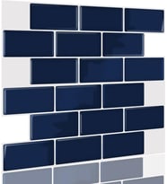 30×30cm Safir Tuğla Epoksi 1 Adet 3D Yapışkanlı Duvar Kaplama Paneli Mutfak Banyo Salon Ofis Döşeme