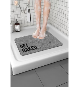Get Naked Banyo Paspası Kaymaz Taban Yumuşak ve Esnek  Paspas Islak Zemin Hijyenik Paspas (40x60 cm) (Gri)
