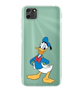 Huawei Y5 p  Kamera korumalı Kapak Donald Duck Tasarımlı  Şeffaf Kılıf