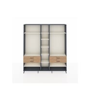 Arges Dolap 11 Raflı 4 Çekmeceli 2 Askılı 220x30x243 Antrasit-Aytaşı/Çam